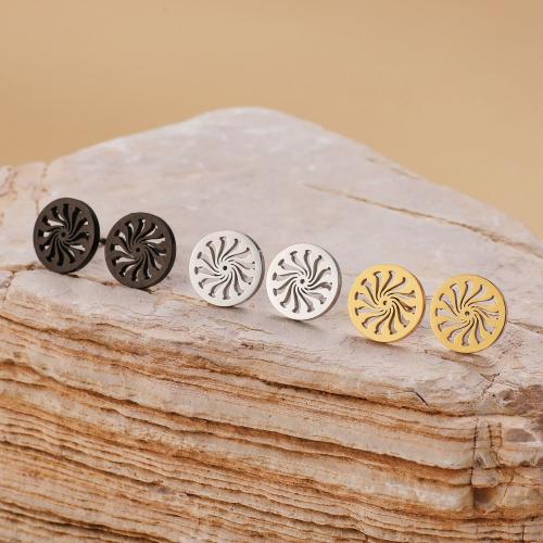 Roestvrij staal Stud Earrings, 304 roestvrij staal, Ronde, plated, voor vrouw, meer kleuren voor de keuze, 10x10mm, 12paren/Bag, Verkocht door Bag