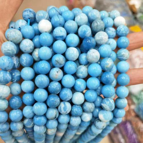 Perles bijoux en pierres gemmes, Larimar, Rond, DIY & normes différentes pour le choix, bleu, Vendu par brin