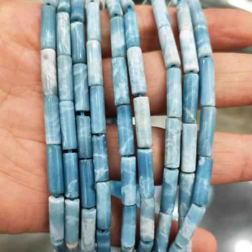 Grânulos de gemstone jóias, Larimar, Coluna, DIY, azul, 4x13mm, Aprox 28PCs/Strand, vendido por Strand