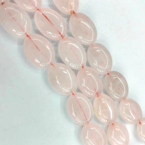 Grânulos de quartzo rosa natural, Oval, DIY, rosa, 10x14mm, Aprox 25PCs/Strand, vendido por Strand