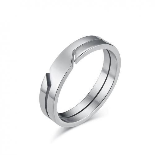 Titanium Čelik Finger Ring, uglađen, bez spolne razlike & različite veličine za izbor, više boja za izbor, Prodano By PC