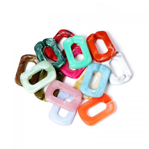 Acryl Linking Ring, Rechthoek, spuitgieten, mode sieraden & DIY, meer kleuren voor de keuze, 20x31mm, Ca 100pC's/Bag, Verkocht door Bag