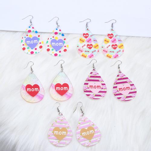 Acrylic Jewelry Earring Teardrop printing fashion jewelry & for woman Sold By Pair