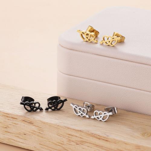 Stainless Steel Stud Earrings 304 Stainless Steel Heart Vacuum Ion Plating fashion jewelry & for woman & hollow Sold By Bag