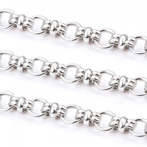 Nehrđajućeg čelika Nekclace Chain, 304 nehrđajućeg čelika, elektrolizacija, možete DIY, nikal, olovo i kadmij besplatno, Približno 2m/Torba, Prodano By Torba