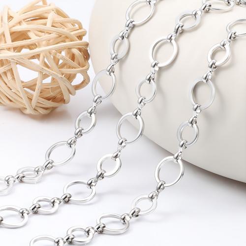 Nehrđajućeg čelika Nekclace Chain, 304 nehrđajućeg čelika, elektrolizacija, možete DIY, nikal, olovo i kadmij besplatno, Prodano By m