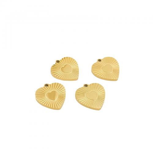 Stainless Steel Pendants 316L Stainless Steel Heart DIY golden Sold By Bag