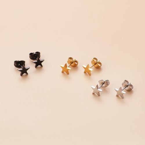 Stainless Steel Stud Earrings 304 Stainless Steel Star plated for woman Sold By Bag