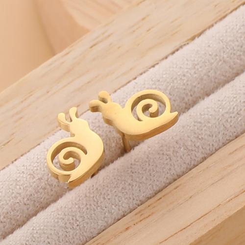 Roestvrij staal Stud Earrings, 304 roestvrij staal, Slak, plated, voor vrouw, meer kleuren voor de keuze, 10x8mm, 12paren/Bag, Verkocht door Bag