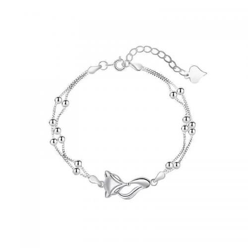 Messing Armbanden, met 3CM extender keten, plated, voor vrouw, platina kleur, Lengte Ca 16.5 cm, Verkocht door PC