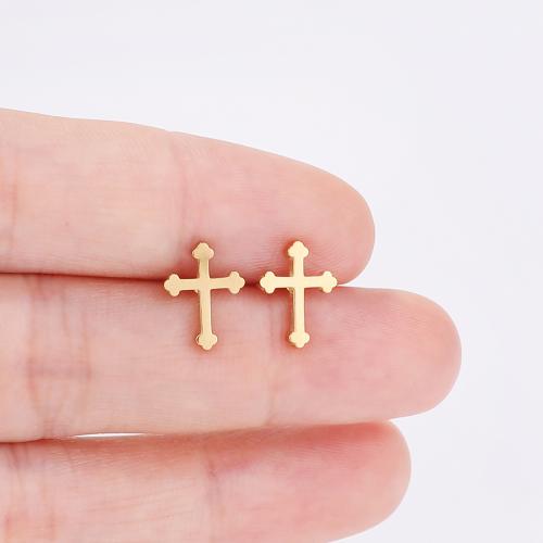 ステンレス鋼イヤリング, 304ステンレススチール, クロス, メッキ, 女性用, 無色, 10x8mm, 12パソコン/バッグ, 売り手 バッグ