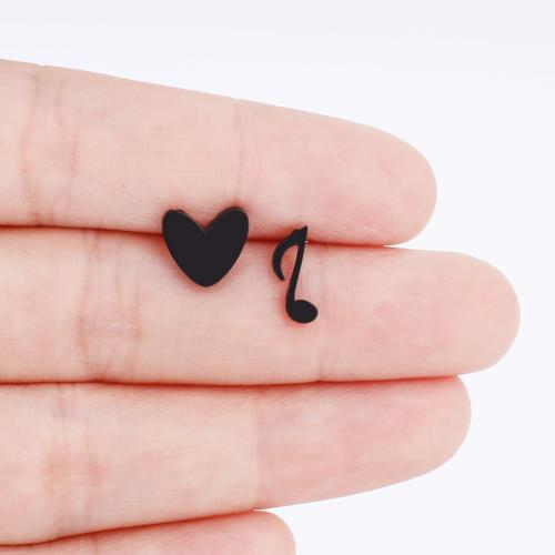 Stainless Steel Stud Earrings 304 Stainless Steel Heart plated for woman Sold By Bag