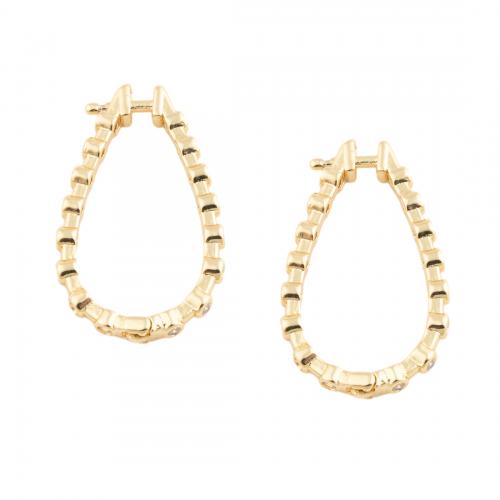 Brass Stud Earring fashion jewelry & for woman golden nickel lead & cadmium free Sold By Pair