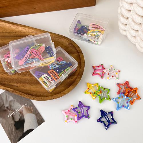 Hair Snap Clips Zinc Alloy & for woman & enamel mixed colors nickel lead & cadmium free Sold By Box