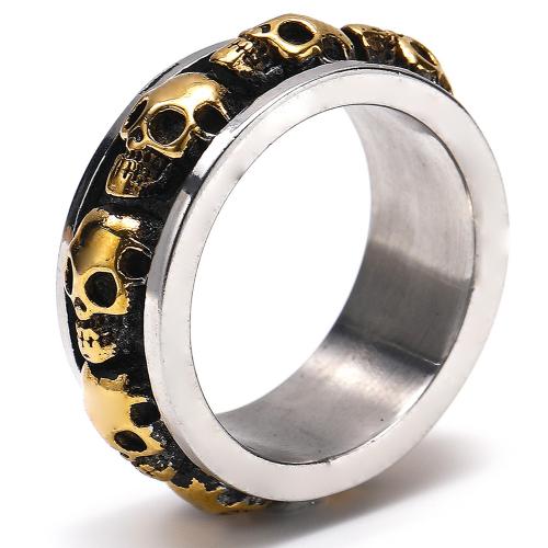 Titanium Čelik Finger Ring, pozlaćen, bez spolne razlike & različite veličine za izbor, više boja za izbor, Prodano By PC