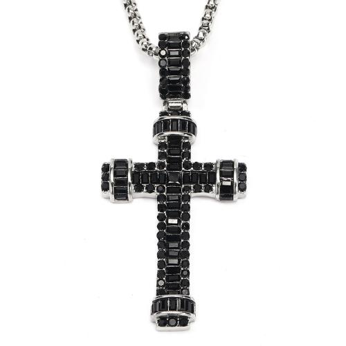 Schmucksets, Titanstahl, Kreuz, plattiert, unisex & verschiedene Stile für Wahl & Micro pave Zirkonia, keine, verkauft von PC