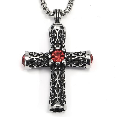 Smycken uppsättningar, Titan Stål, Cross, plated, Unisex & olika stilar för val & micro bana cubic zirconia, fler färger för val, Säljs av PC