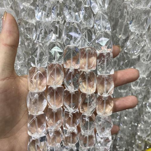 Φυσικό Σαφή χαλαζία χάντρες, Clear Quartz, DIY & πολύπλευρη, σαφής, 15x20mm, Περίπου 20PCs/Strand, Sold Per Περίπου 40 cm Strand