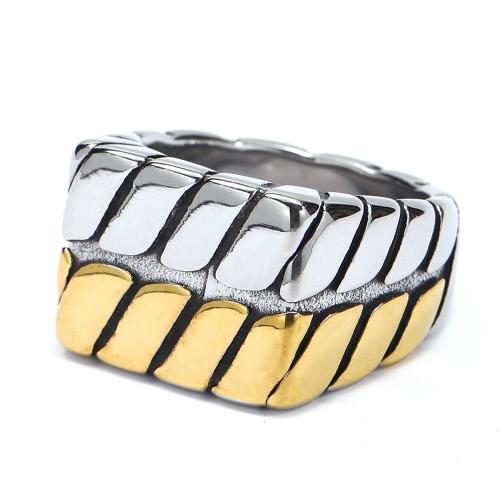 Titanium Čelik Finger Ring, pozlaćen, bez spolne razlike & različite veličine za izbor, više boja za izbor, Prodano By PC