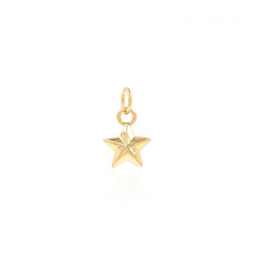 Mässing Smycken Hängen, Star, 18K guldpläterad, mode smycken & DIY, nickel, bly och kadmium gratis, 9x14.50x2mm, Säljs av PC