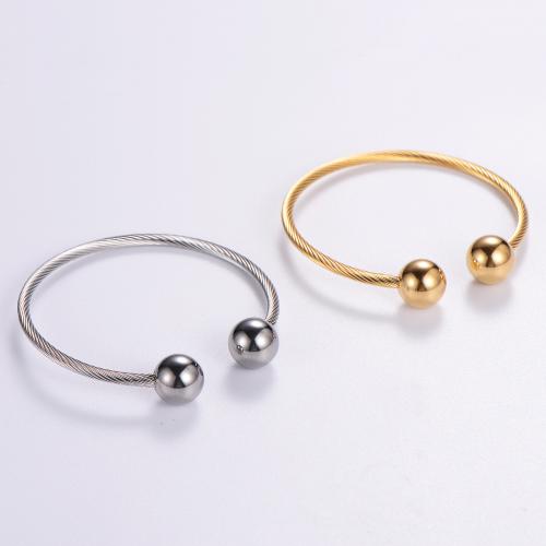 Rostfritt stål Armring, 316L rostfritt stål, Justerbar & mode smycken & Unisex, fler färger för val, Innerdiameter:Ca 60mm, Säljs av PC