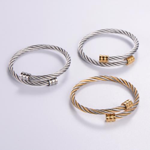 Cruach dhosmálta Bangle, 316L Cruach dhosmálta, Inchoigeartaithe & jewelry faisin & unisex, dathanna níos mó le haghaidh rogha, Trastomhas Istigh:Thart 60mm, Díolta De réir PC