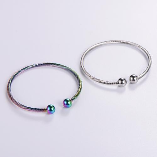 Bracelet en acier inoxydable, acier inoxydable 316L, Réglable & bijoux de mode & unisexe, plus de couleurs à choisir, Diamètre intérieur:Environ 60mm, Vendu par PC