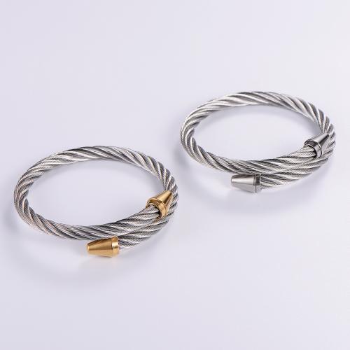 Cruach dhosmálta Bangle, 316L Cruach dhosmálta, Inchoigeartaithe & jewelry faisin & unisex, dathanna níos mó le haghaidh rogha, Trastomhas Istigh:Thart 60mm, Díolta De réir PC