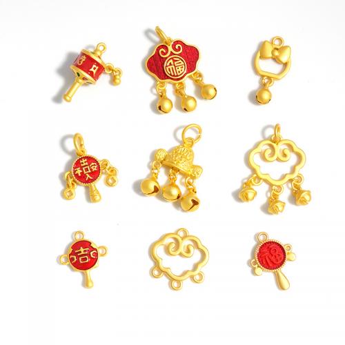 Zinc Alloy Pendants plated DIY & enamel golden Sold By PC