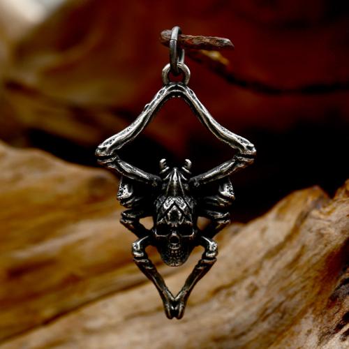 Cruach dhosmálta Skull pendants, 304 Cruach dhosmálta, Blaosc, snasta, seanré & DIY, dath bunaidh, 32.50x58.70mm, Díolta De réir PC