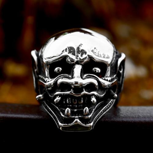 Titanium Steel Finger Ring Skull polished vintage & for man US Ring Sold By PC