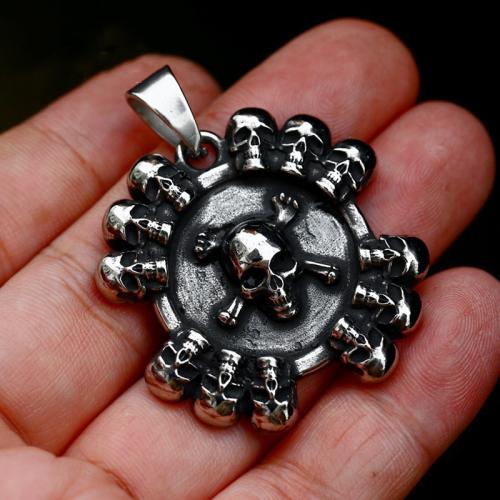 Stainless Steel Skull Pendants 304 Stainless Steel polished vintage & DIY original color Sold By PC