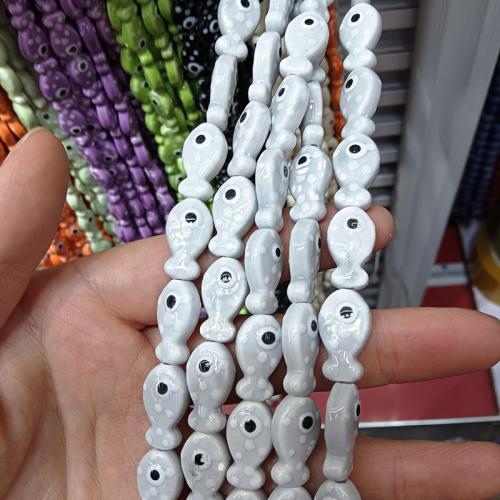 PorseleinJuwelen Beads, Porselein, Vis, DIY, meer kleuren voor de keuze, 11x19.50mm, 16pC's/Bag, Verkocht door Bag