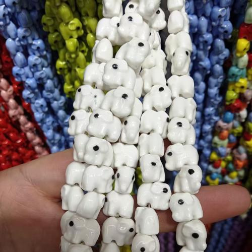 PorseleinJuwelen Beads, Porselein, Olifant, DIY, meer kleuren voor de keuze, 11x14mm, 30pC's/Strand, Verkocht door Strand