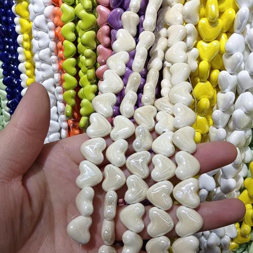 PorseleinJuwelen Beads, Porselein, Hart, DIY, meer kleuren voor de keuze, 14mm, 25pC's/Strand, Verkocht door Strand