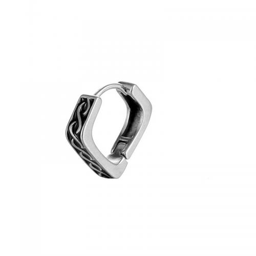 Titanium Acél fülbevaló, Titanium Steel, galvanizált, divat ékszerek, ezüst, 18.50x15mm, Által értékesített PC