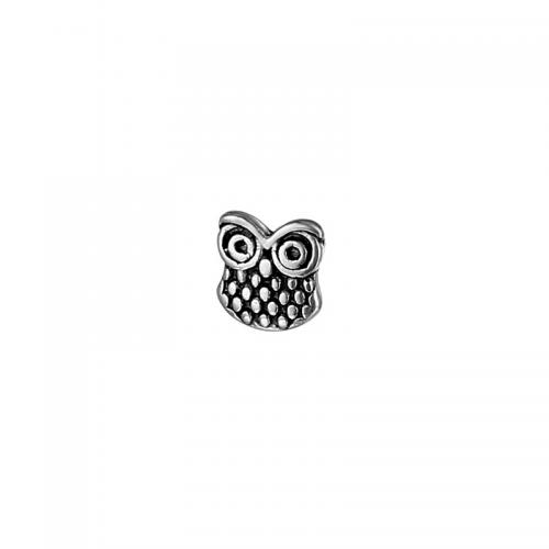 Titan stål örhänge, Owl, plated, mode smycken, silver, 6x7mm, Säljs av PC