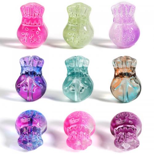 Pozlaćeni lampwork perle, šarene pozlaćen, možete DIY & u dvije nijanse, više boja za izbor, 15.20x10.60mm, Rupa:Približno 1.1mm, Približno 50računala/Torba, Prodano By Torba