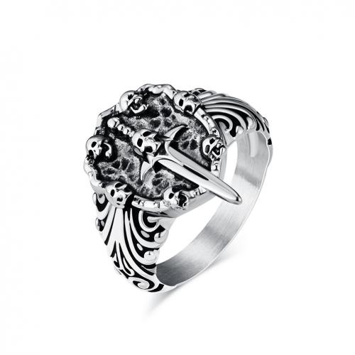 Titantium Steel Finger Ring, Titanium Steel, csiszolt, egynemű & különböző méretű a választás, több színt a választás, Által értékesített PC