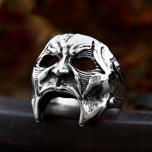 Titanium Steel Finger Ring Skull polished vintage & for man original color US Ring Sold By PC