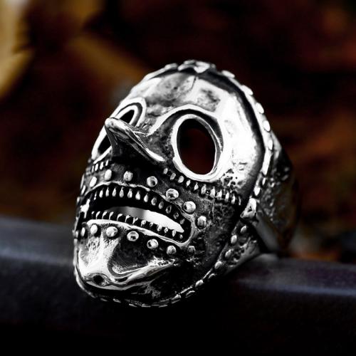 Titanium Steel Finger Ring Skull polished vintage & for man original color US Ring Sold By PC