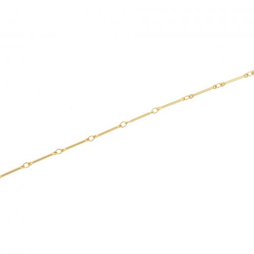 Chaîne collier en laiton, Plaqué or 18K, bijoux de mode & DIY, protéger l'environnement, sans nickel, plomb et cadmium, 14x1mm, Vendu par m