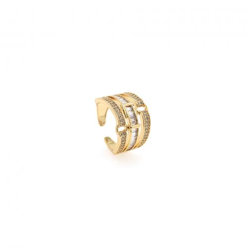 Cúbicos Circonia Micro Pave anillo de latón, metal, 18K chapado en oro, Joyería & unisexo & micro arcilla de zirconia cúbica, más colores para la opción, libre de níquel, plomo & cadmio, inner diameter:17~20mm, Vendido por UD