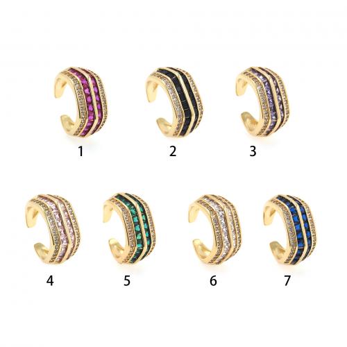 Cúbicos Circonia Micro Pave anillo de latón, metal, 18K chapado en oro, Joyería & unisexo & micro arcilla de zirconia cúbica, más colores para la opción, libre de níquel, plomo & cadmio, inner diameter:17~20mm, Vendido por UD