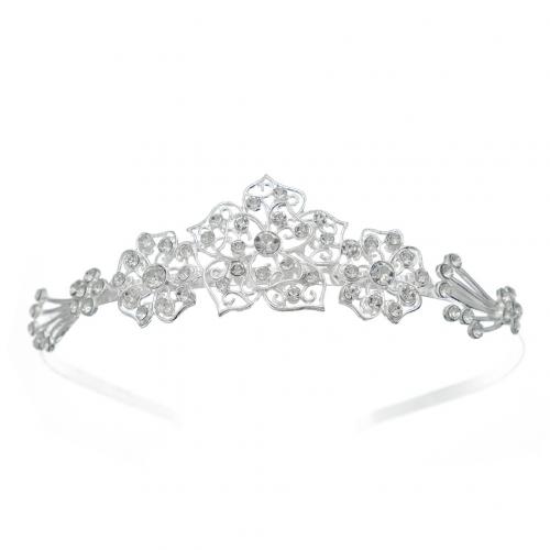 Diadema, lega in zinco, placcato color argento, formato differente per scelta & per la donna & con strass, nessuno, assenza di nichel,piombo&cadmio, Venduto da PC