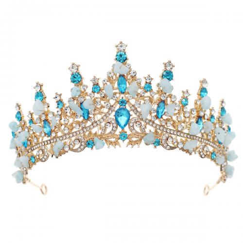 Bridal Tiaras Zinc Alloy gold color plated for woman & with rhinestone nickel lead & cadmium free Sold By PC