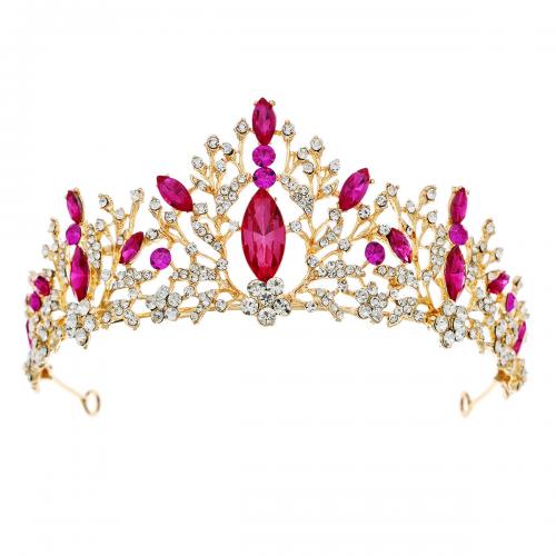 Tiaras, aleación de zinc, chapado, diverso tamaño para la opción & para mujer & con diamantes de imitación, más colores para la opción, libre de níquel, plomo & cadmio, Vendido por UD