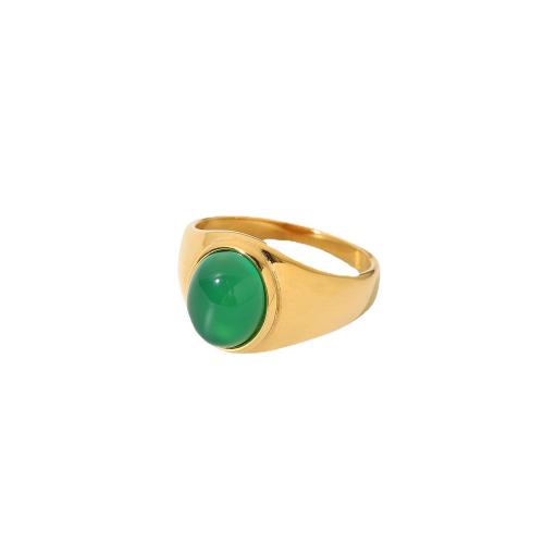 Anillo de dedo de Titantium Acero, Partículas de acero, con Ojo de tigre & Ágata, chapado, diverso tamaño para la opción & para mujer, más colores para la opción, Vendido por UD