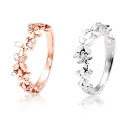 Messing Fingerring, Blume, plattiert, verschiedene Größen vorhanden & Micro pave Zirkonia & für Frau, keine, Größe:6-10, verkauft von PC