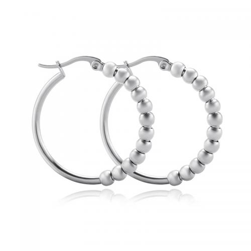 Mens acier inoxydable Hoop boucles d'oreilles, Acier inoxydable 304, bijoux de mode & pour femme, couleur originale, Vendu par paire